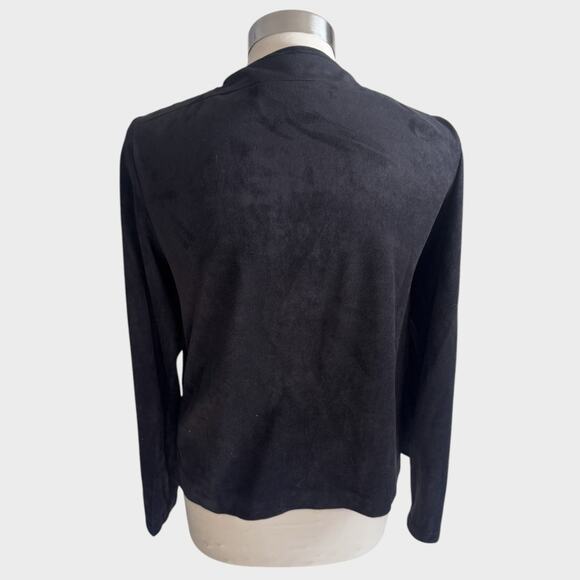 Kensie Small Black Suede Fringe Jacket Polyester - Picture 8 of 10